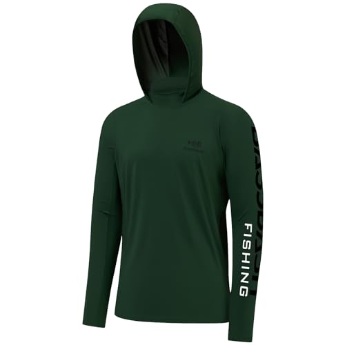 Bassdash Herren Kapuzenpullover Shirt Sonnenschutz UPF50+ UV Pullover Langarm Hoodie für Angeln Rash Guard von Bassdash