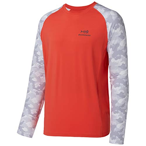 Bassdash Herren Langarmshirt Camo Shirt Performance mit 50 UPF Sonnenschutz Schnelltrocknend von Bassdash