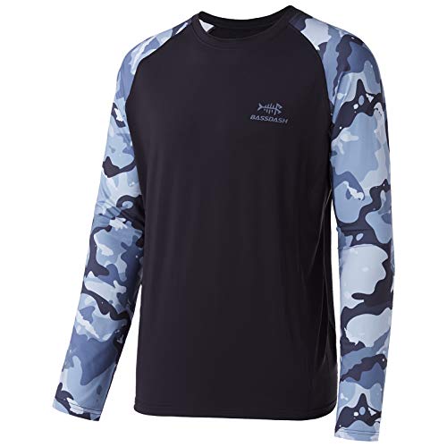 Bassdash Herren Langarmshirt Camo Shirt Performance mit 50 UPF Sonnenschutz Schnelltrocknend von Bassdash