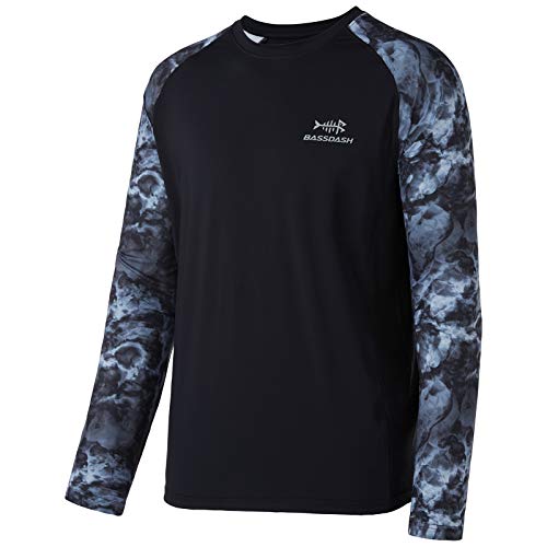 Bassdash Herren Langarmshirt Camo Shirt Performance mit 50 UPF Sonnenschutz Schnelltrocknend von Bassdash
