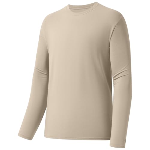 Bassdash Herren T Shirt Angelhemd ultraweich Baumwollmischung UPF 50+ langärmelig UV-Sonnenschutz lässiges Performance von Bassdash