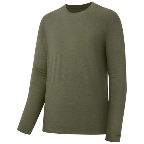 Bassdash Herren T Shirt Angelhemd ultraweich Baumwollmischung UPF 50+ langärmelig UV-Sonnenschutz lässiges Performance von Bassdash