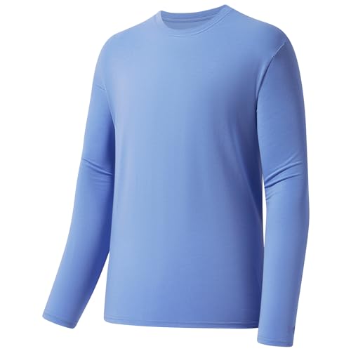 Bassdash Herren T Shirt Angelhemd ultraweich Baumwollmischung UPF 50+ langärmelig UV-Sonnenschutz lässiges Performance von Bassdash