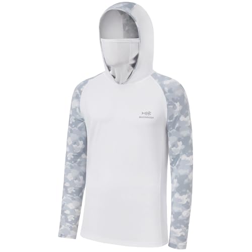 Bassdash Herren T-Shirt UPF 50+ Camouflage Kapuzenpulli mit Maske Langarm-Sonnenschutz Kapuzen zum Fischen und Wandern Bassdash Herren T-Shirt UPF 50+ Camouflage Kapuzenpulli mit Maske Langarm-Sonnenschutz Kapuzen zum Fischen und Wandern von Bassdash
