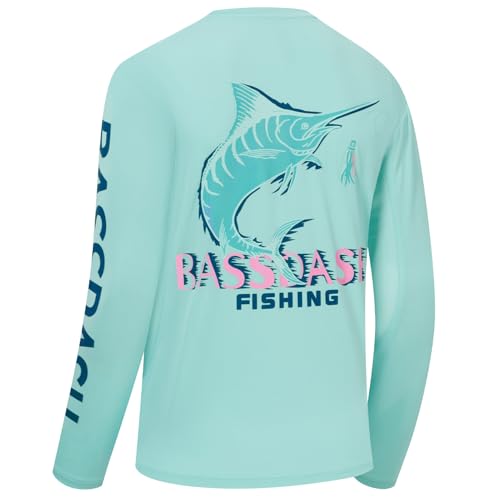 Bassdash Herren UPF 50+ UV Sonnenschutz Langarmshirt Grafik Angel Langarm T-Shirt Feuchtigkeitsableitendem von Bassdash