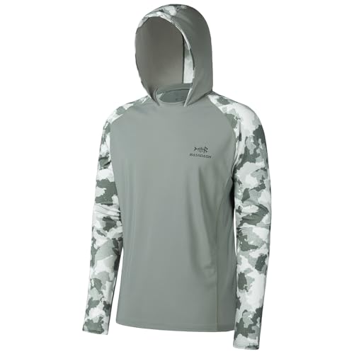 Bassdash Herren UPF 50 Sonnenschutz UV-Schutz Kapuzenpullover Funktion Hoodie Langarm Angeln Shirt Camo von Bassdash