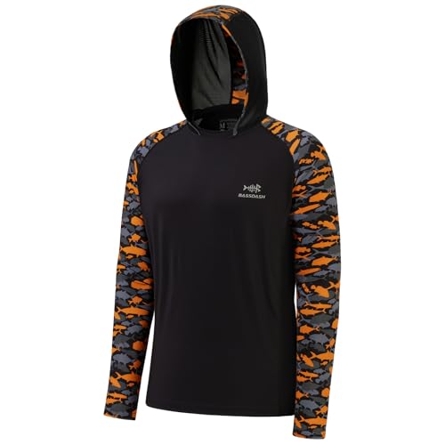 Bassdash Herren UPF 50 Sonnenschutz UV-Schutz Kapuzenpullover Funktion Hoodie Langarm Angeln Shirt Camo von Bassdash