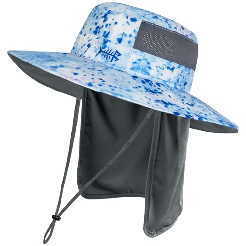 Bassdash Sonnenhut Fischerhut Bucket Hut UPF 50+ UV-Schutz Wasserdichter taktischer Angelhut mit breiter Krempe Einstellbare Größe mit Abnehmbarer Halsklappe für Männer und Frauen von Bassdash