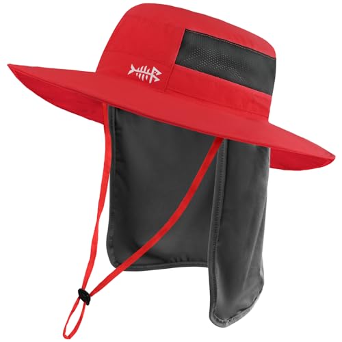 Bassdash Sonnenhut Fischerhut Bucket Hut UPF 50+ UV-Schutz Wasserdichter taktischer Angelhut mit breiter Krempe Einstellbare Größe mit Abnehmbarer Halsklappe für Männer und Frauen von Bassdash