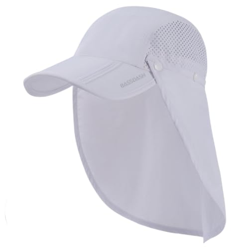 Bassdash UPF 50+ Angelhut Faltbarer Sonnehut mit Abnehmbarer Nackenklappe Tragbar für Männer Frauen Golf Wandern von Bassdash