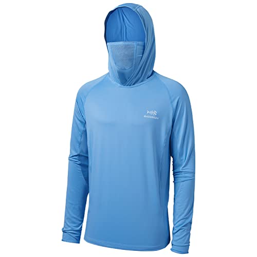 Bassdash UPF 50+ Herren T-Shirt Langarm Angelhemd mit Maske UV Schutz Neck Gaiter Hoodie mit Daumenloch von Bassdash