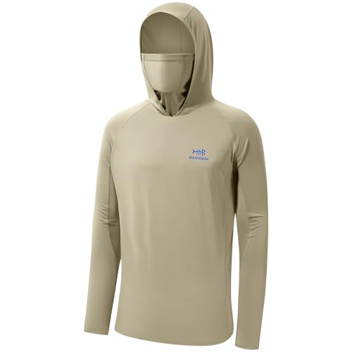 Bassdash UPF 50+ Herren T-Shirt Langarm Angelhemd mit Maske UV Schutz Neck Gaiter Hoodie mit Daumenloch von Bassdash