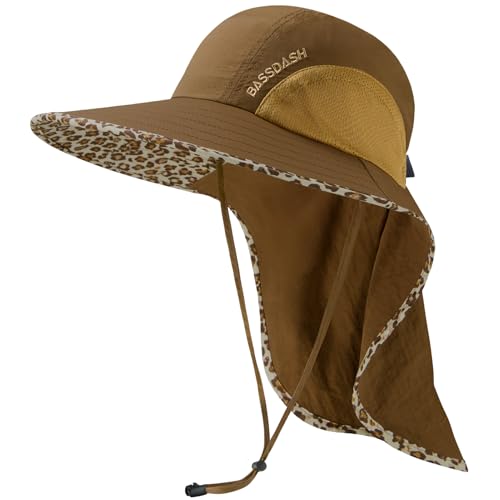 Bassdash Unisex Sonnenhut UPF 50+ Angelhut wasserabweisend breite Kremp mit großem Nackenschutz Pferdeschwanz Herren Damen von Bassdash