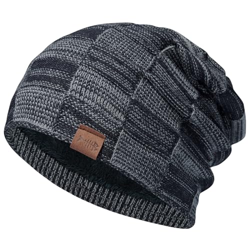Bassdash WinterMütze warme Strickmütze Slouchy Beanies mit Fleece gefütterte Skullcap Damen Herren von Bassdash