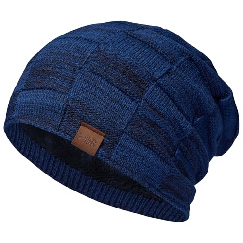 Bassdash WinterMütze warme Strickmütze Slouchy Beanies mit Fleece gefütterte Skullcap Damen Herren von Bassdash