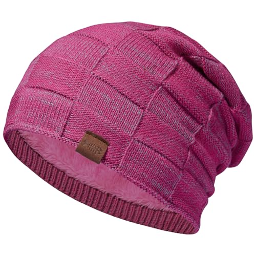 Bassdash WinterMütze warme Strickmütze Slouchy Beanies mit Fleece gefütterte Skullcap Damen Herren von Bassdash