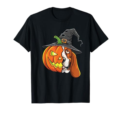 Basset Hound Kürbis Jack O Laterne Halloween Herren Damen T-Shirt von Basset Hound Dog Lovers Halloween Pumpkin Outfits