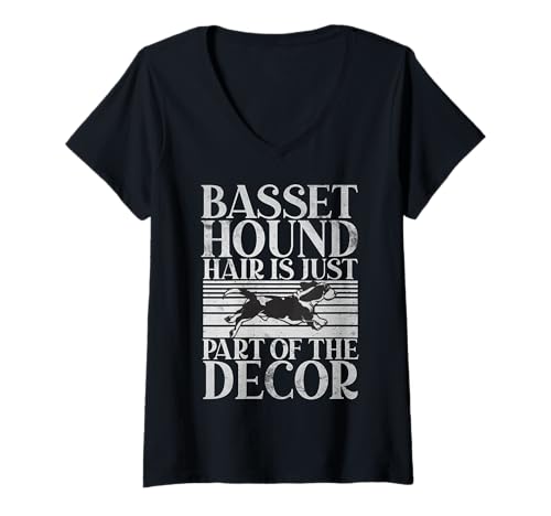 Damen Basset Hound Hair ist nur EIN Teil des Decor Basset Hound T-Shirt mit V-Ausschnitt von Basset Hound Gifts