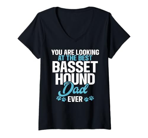 Damen Sie suchen den besten Basset Hound Dad T-Shirt mit V-Ausschnitt von Basset Hound Gifts