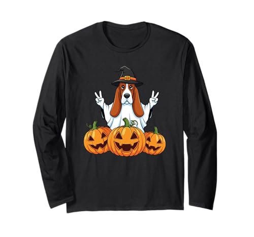 Basset Hound Ghost Pumpkin Boo Halloween Kinder Herren Damen Langarmshirt Basset Hound Ghost Pumpkin Boo Halloween Kinder Herren Damen Langarmshirt von Basset Hound Lover Halloween Ghost Pumpkin Outfits