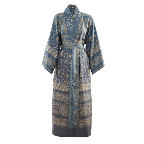 Bassetti BRENTA Kimono aus 100% Baumwollsatin in der Farbe Perlgrau G1, Größe: S-M - 9325960 von Bassetti