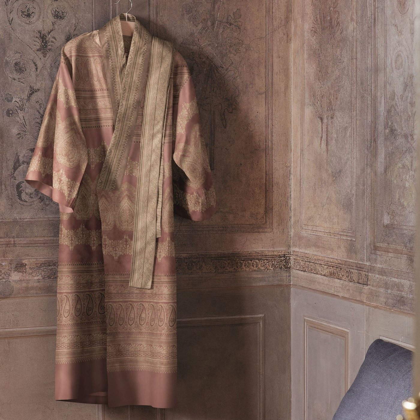 Bassetti Kimono CARRARA P1 in L/XL, 100% Baumwolle, Mit Bindegürtel, Mako-Satin von Bassetti