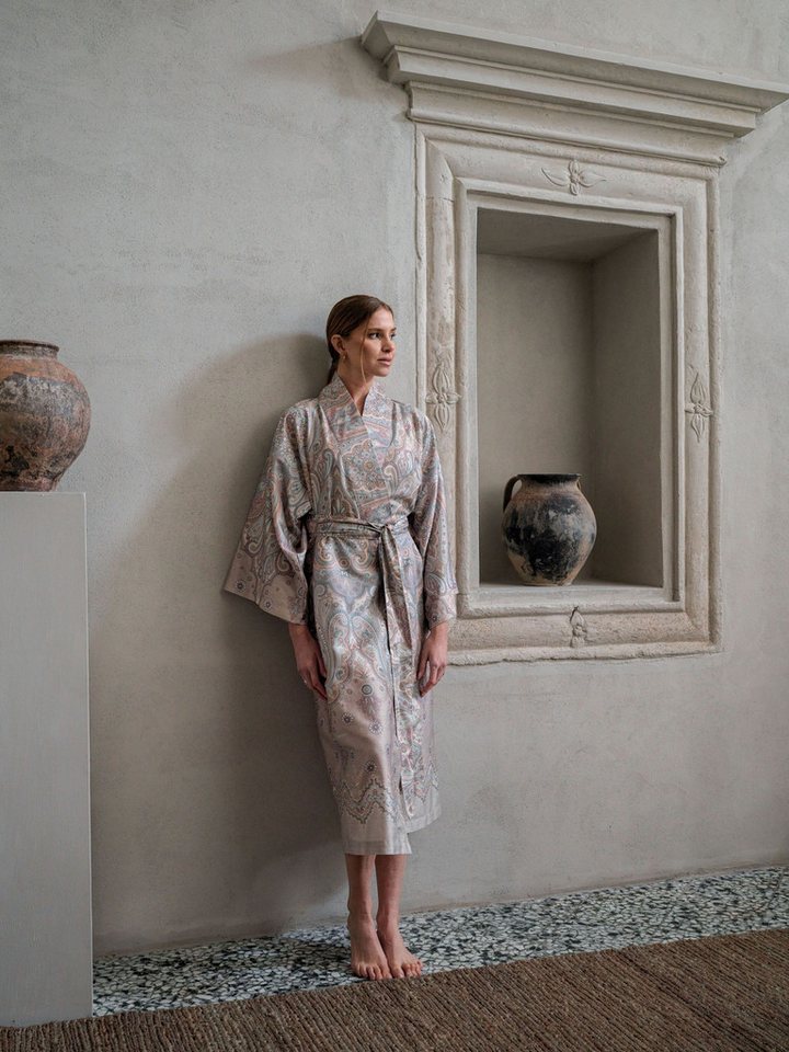 Bassetti Kimono ISOLABELLA, midi, Baumwolle, Gürtel, aus Baumwollsatin mit Bindegürtel von Bassetti
