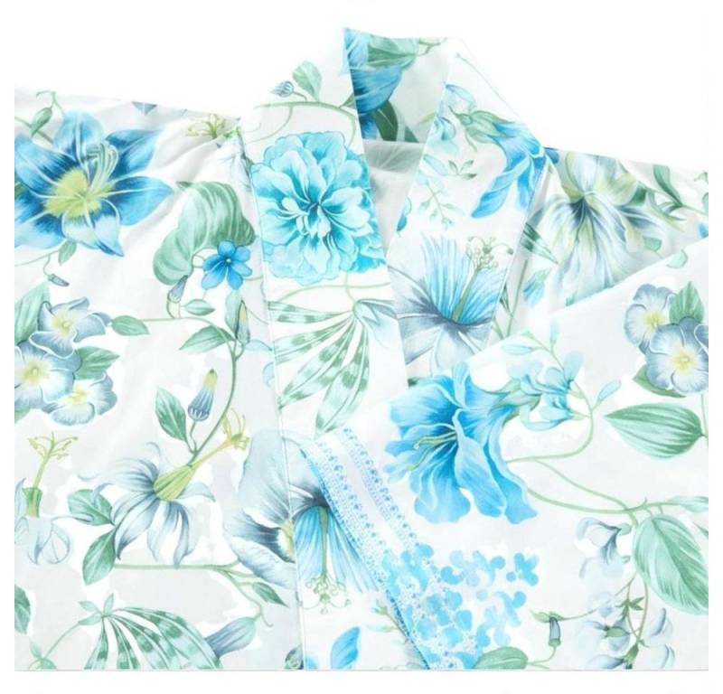 Bassetti Kimono Kimono Casablanca C1 von Bassetti S/M, Mako Satin, in einer Geschenkbox, Bindegürtel von Bassetti