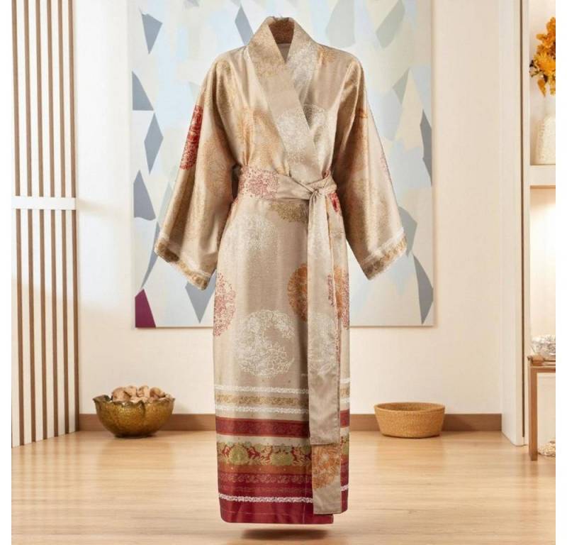 Bassetti Kimono Kimono Florence R1 von Bassetti L/XL, Mako Satin, im Geschenkkarton, Bindegürtel von Bassetti