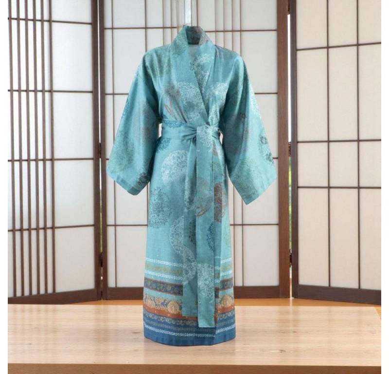 Bassetti Kimono Kimono Florence von Bassetti S/M, Mako Satin, im Geschenkkarton, Bindegürtel von Bassetti