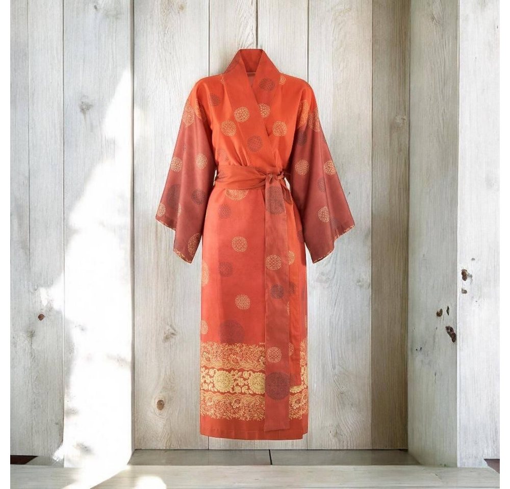 Bassetti Kimono Pallavicino R1 in L/XL, 100% Baumwolle, mit Bindegürtel, Mako-Satin von Bassetti