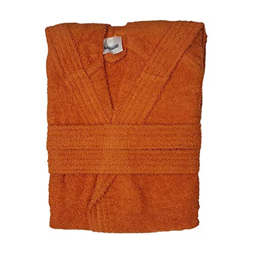 Bassetti Time Frottee Bademantel mit Kapuze für Herren, 360 g/m², Orange, M von Bassetti