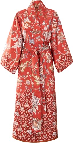 Bassetti VICENZA Kimono, aus 100% Baumwollsatin, in der Farbe Rot R1, Größe: L-XL - 9325970 von Bassetti