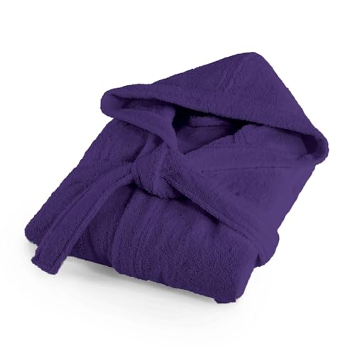 Bassetti Weicher Bademantel 400 g mit Kapuze aus 100% Baumwolle für Herren und Damen, Frottee, Übergröße – Italien entworfen – Kollektion MONIQUE – Neu, VIOLETTO LA, XL von Bassetti