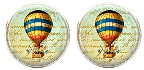 Bassin und Braun Herren Heißluftballon Manschettenknöpfe – Blau/Gelb/Rot von Bassin and Brown