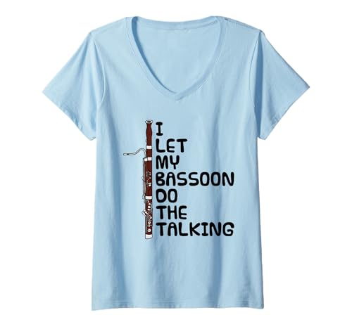 Damen Ich lasse mein Fagott sprechen, Fagottist introvertiert T-Shirt mit V-Ausschnitt Damen Ich lasse mein Fagott sprechen, Fagottist introvertiert T-Shirt mit V-Ausschnitt von Bassoon Player Musician Introvert By DoodleRob