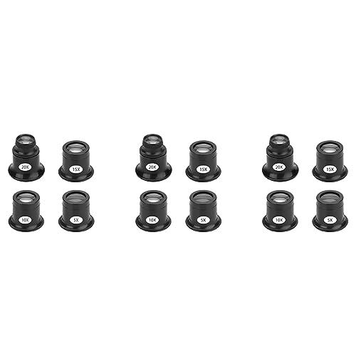 Bassulouda 12 STÜCKE Lupe Vergrößern Brillen Lupen Set 5X 10X 15X 20X Uhr Reparatur Lupe Lupe Set Lupe Vergrößern für Uhren Schmuck von Bassulouda