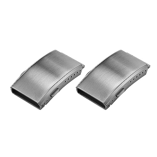 Bassulouda 2X Uhrenschließe mit Gefräster Sicherheitsfaltschließe, Edelstahl-Armbandschließe, 20 mm von Bassulouda