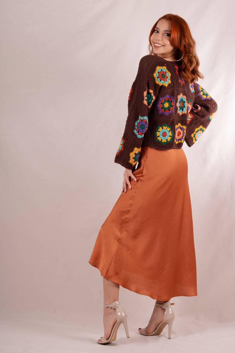 Cotton Grandma Square Häkeljacke Boho Kurzjacke von BastKnitwear