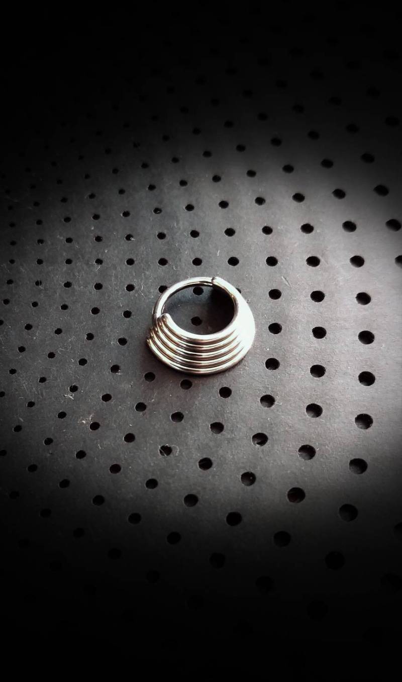 Titan G23 5 Linien Septum Clicker - 1, 2 X 8 Mm Neue Kollektion Helix-Piercing Körpermodifikation Co-Design-Schmuckstücke Schickes Piercing Unisex von BastaMaMaCreative