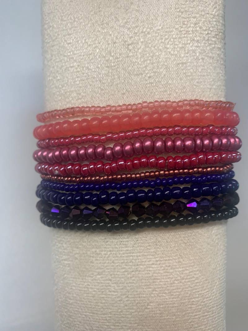 10Er Armband-Set Aus Rocailles-Perlen, Entschlossenheit von Bastelanni