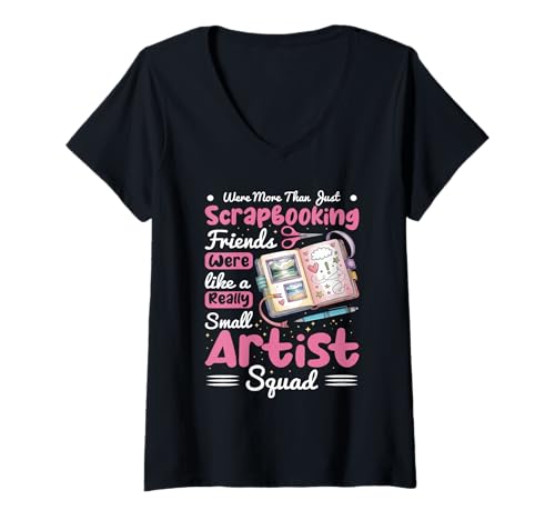 Damen Scrapbooking Artist Squad Basteln Kreative Arbeit Scrapbook T-Shirt mit V-Ausschnitt von Bastelarbeiten Hobby Überraschung Für Scrapbooking