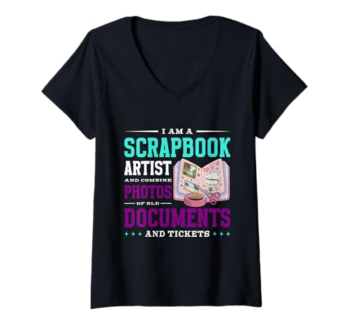 Damen Scrapbooking Basteln Artist Handmade Scrapbook Design T-Shirt mit V-Ausschnitt Damen Scrapbooking Basteln Artist Handmade Scrapbook Design T-Shirt mit V-Ausschnitt von Bastelarbeiten Hobby Überraschung Zum Scrapbooking