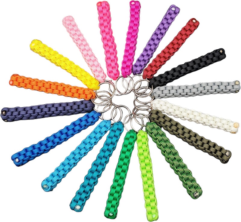 Handgefertigter Unifarbener Paracord-Schlüsselanhänger - Eckig, 10 cm Lang Ein Unikat Nach Ihrem Wunsch von Bastelland24