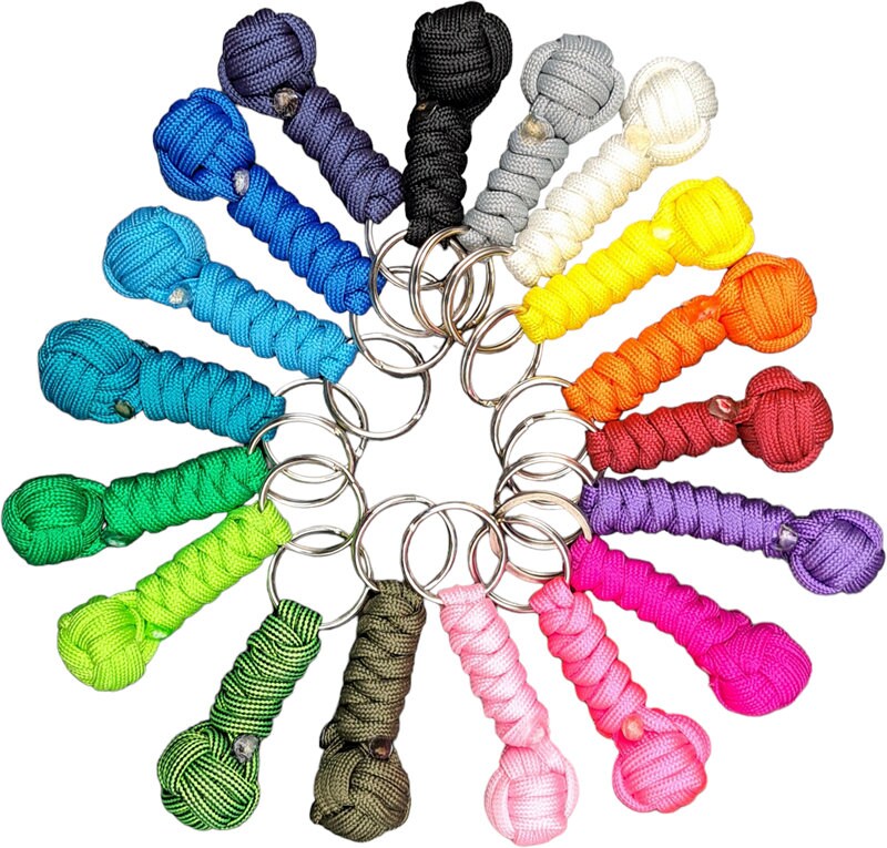 Handgefertigter Unifarbener Paracord-Schlüsselanhänger - Monkeyfis, 5 cm Lang Ein Unikat Nach Ihrem Wunsch von Bastelland24