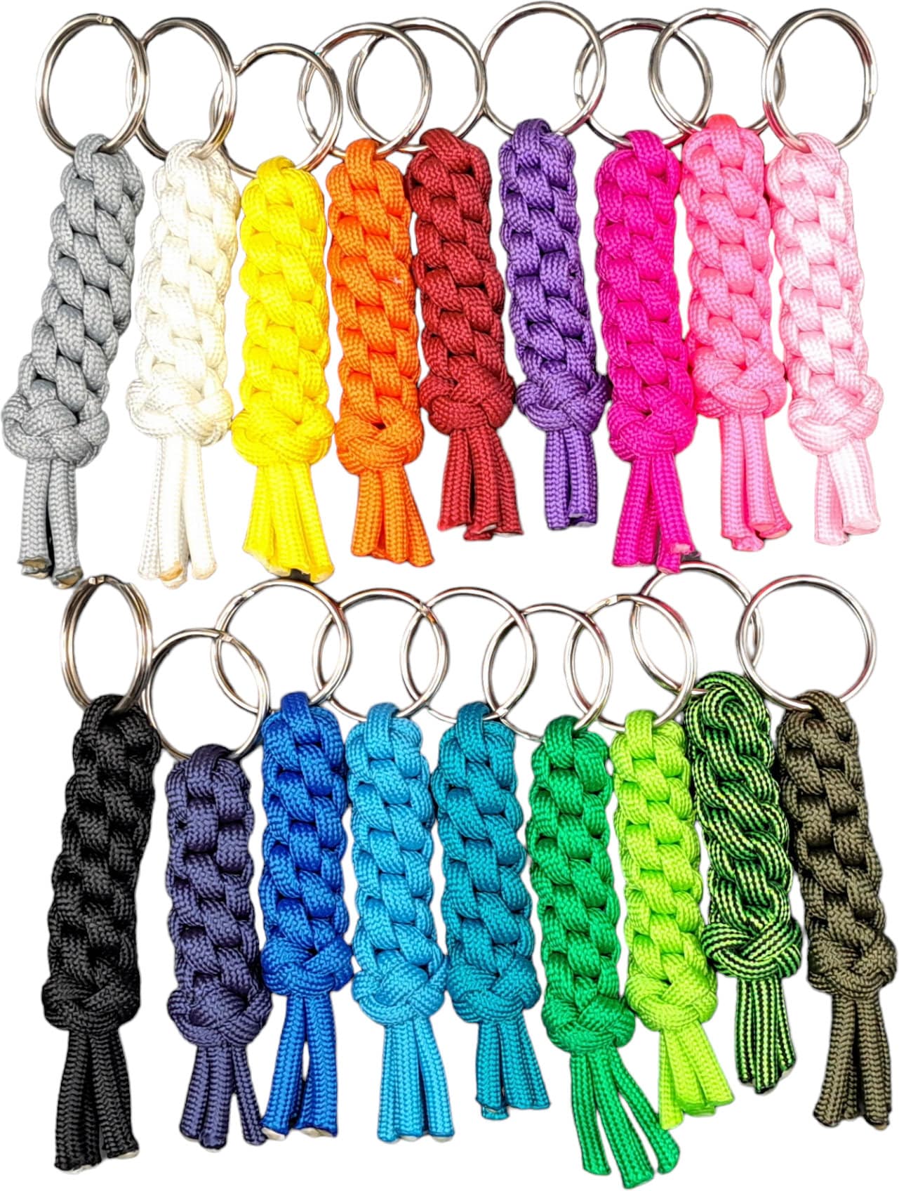 Handgefertigter Unifarbener Paracord-Schlüsselanhänger - Rund, 5 cm Lang Ein Unikat Nach Ihrem Wunsch von Bastelland24