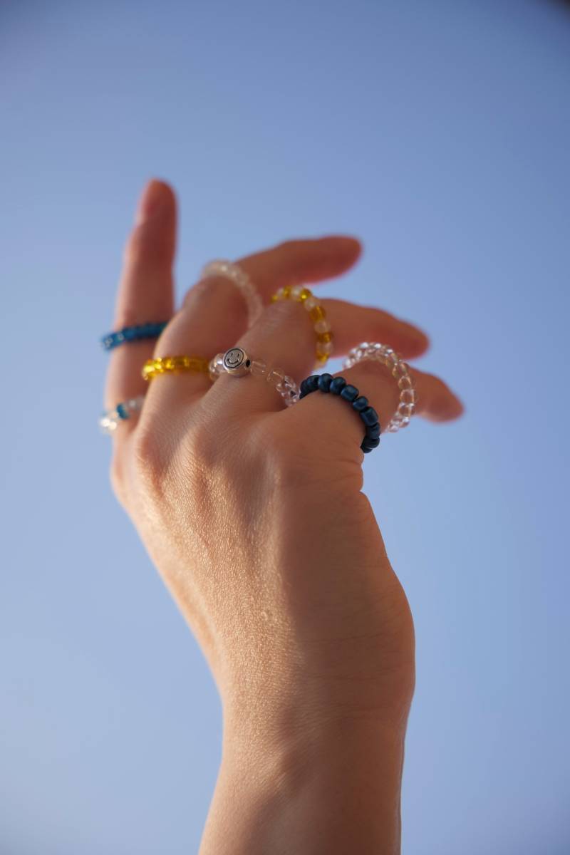 Gute Laune Perlen Ringe | Anxietyring von Bastelsaison