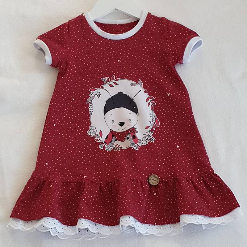 Kurzarm Trägerkleid Gr. 86 - " Karlchen Käfer" von Bastelsurium