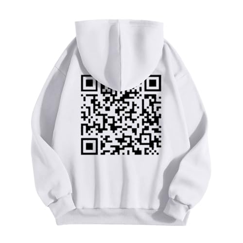 Bastwahl Funny Scannable Qr Code damen herren Unisex - Kapuzenpullover Sweatshirt Pullover Rundhals Langarm Slim Fit Training Hoodie Pulli Hochwertige Baumwollmischung Männer von Bastwahl