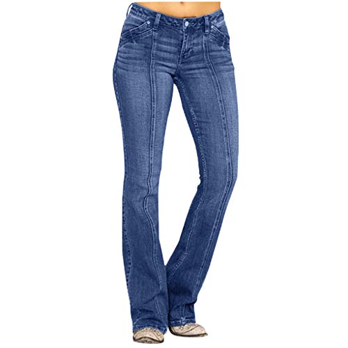 Bastwahl Multiblue Jeans Damen Casual Classics Jeanshose Freizeithose Schmale Beine Straight Distressed Jeans Schlaghose mit Gerissenem Bein Im Vintage 70er von Bastwahl